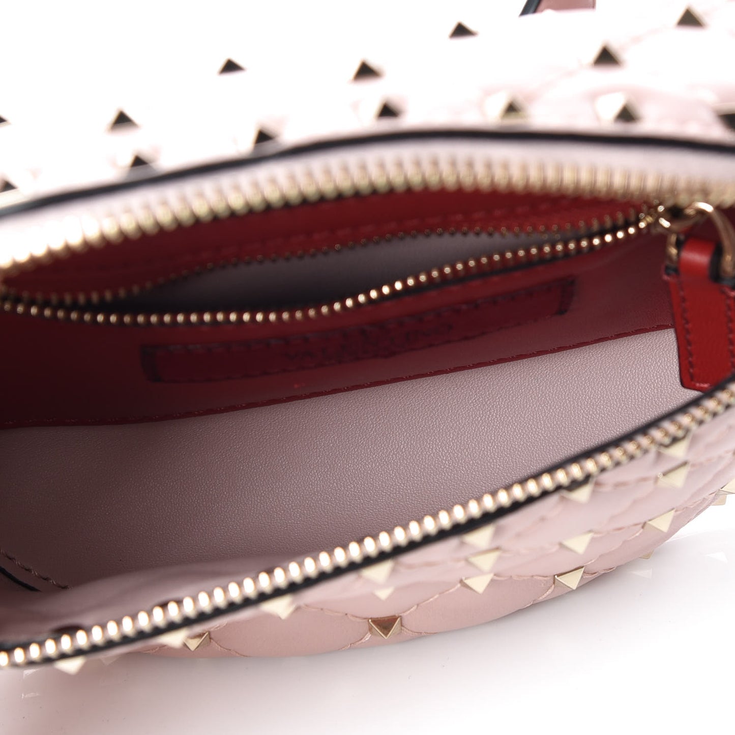 Lambskin Rockstud Spike Belt Bag 85 Water Rose