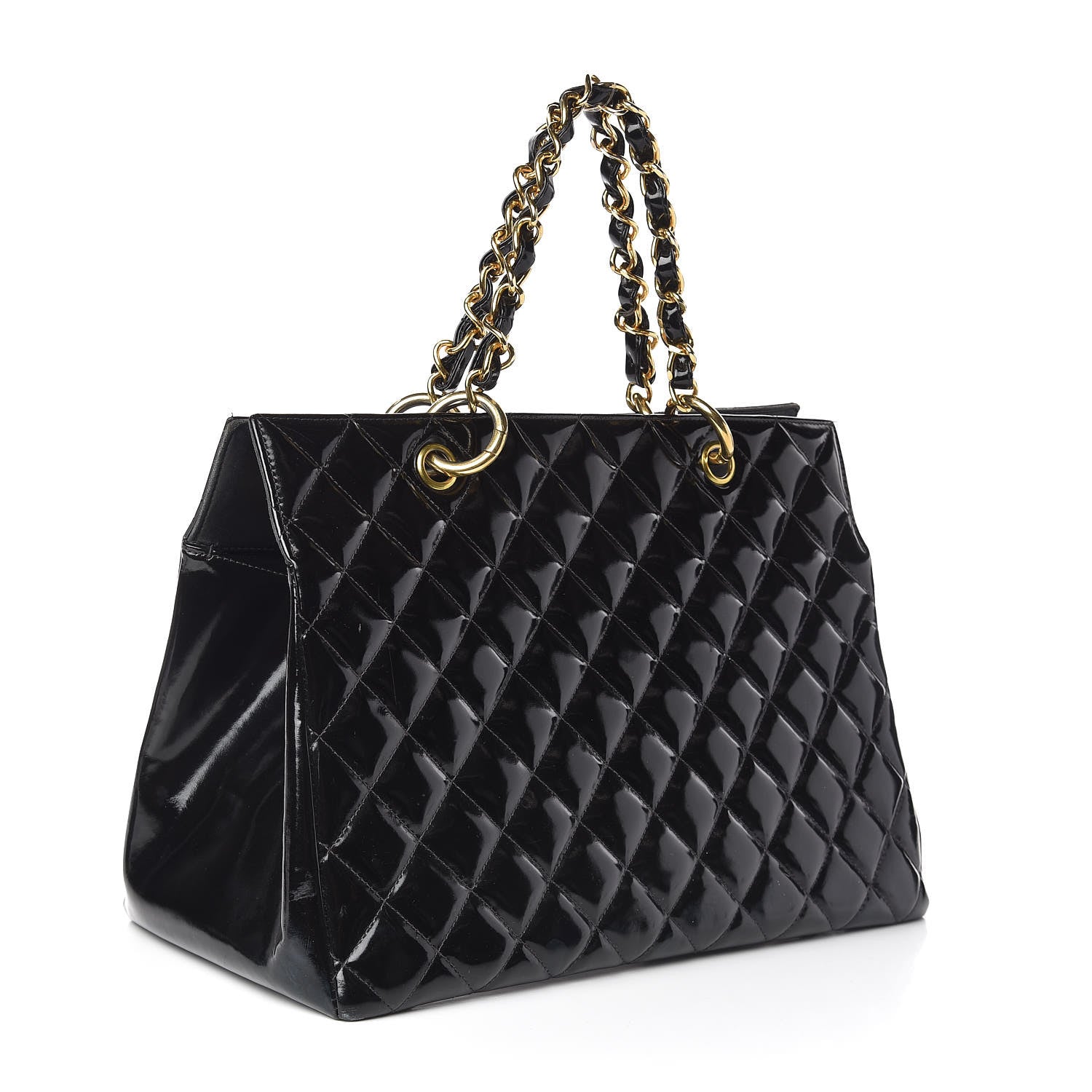 Chanel Glazed Calfskin Quilted Tote Black 3 of 19