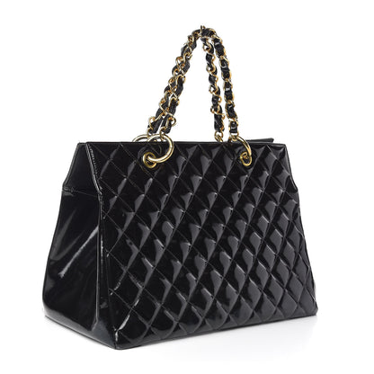 Chanel Glazed Calfskin Quilted Tote Black 3 of 19