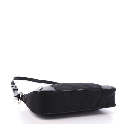 Prada Tessuto Nylon Soft Calfskin Shoulder Bag Black 4 of 9