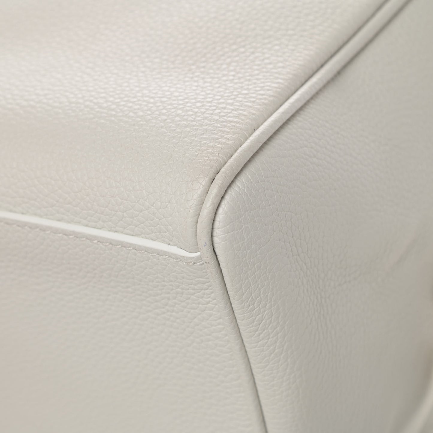 Grained Calfskin Palazzo Bowler White