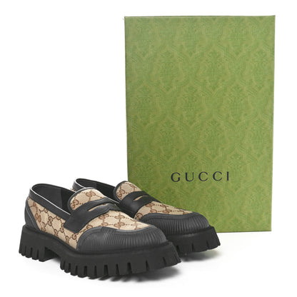 Gucci GG Monogram Miro Soft Calfskin Platform Loafers 39.5 Beige Ebony Black 9 of 9