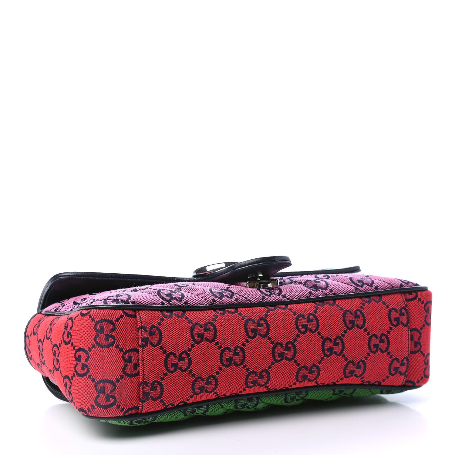 Gucci Monogram Multicolor Matelasse Diagonal Small GG Marmont Shoulder Bag Light Blue Pink Blue Green Red 3 of 4