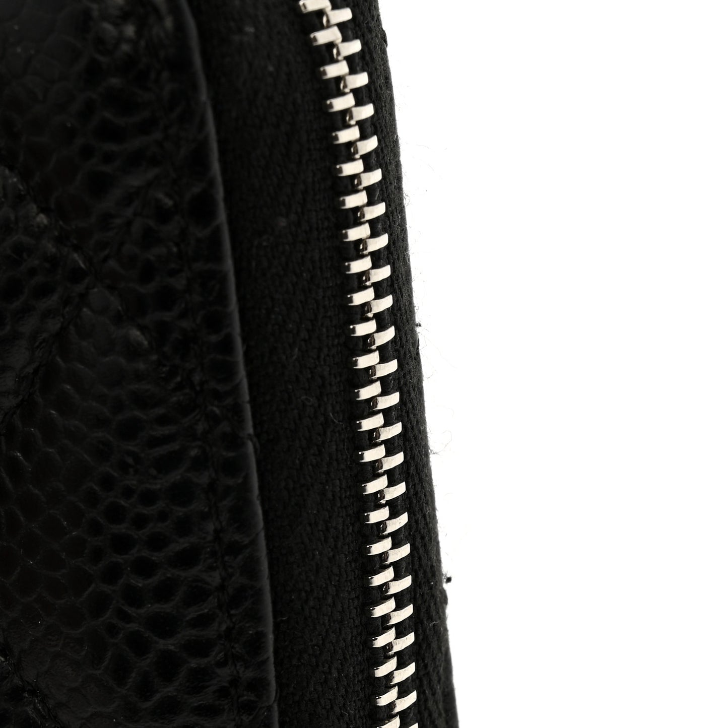 Caviar Quilted Classic Zipped Coin Purse Black