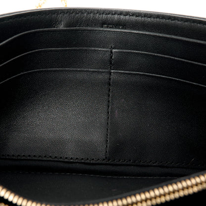 Fendi Nappa Matisse FF Embossed Continental Wallet On Chain Black 12 of 12