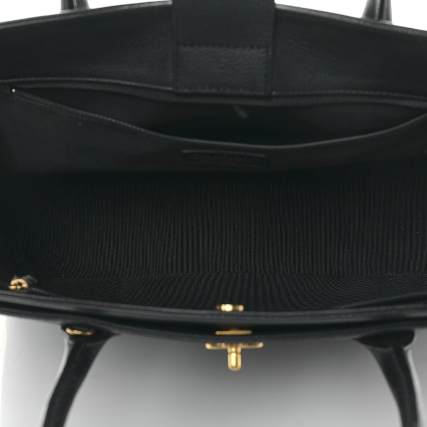 Calfskin Cerf Executive Shopper Tote Black