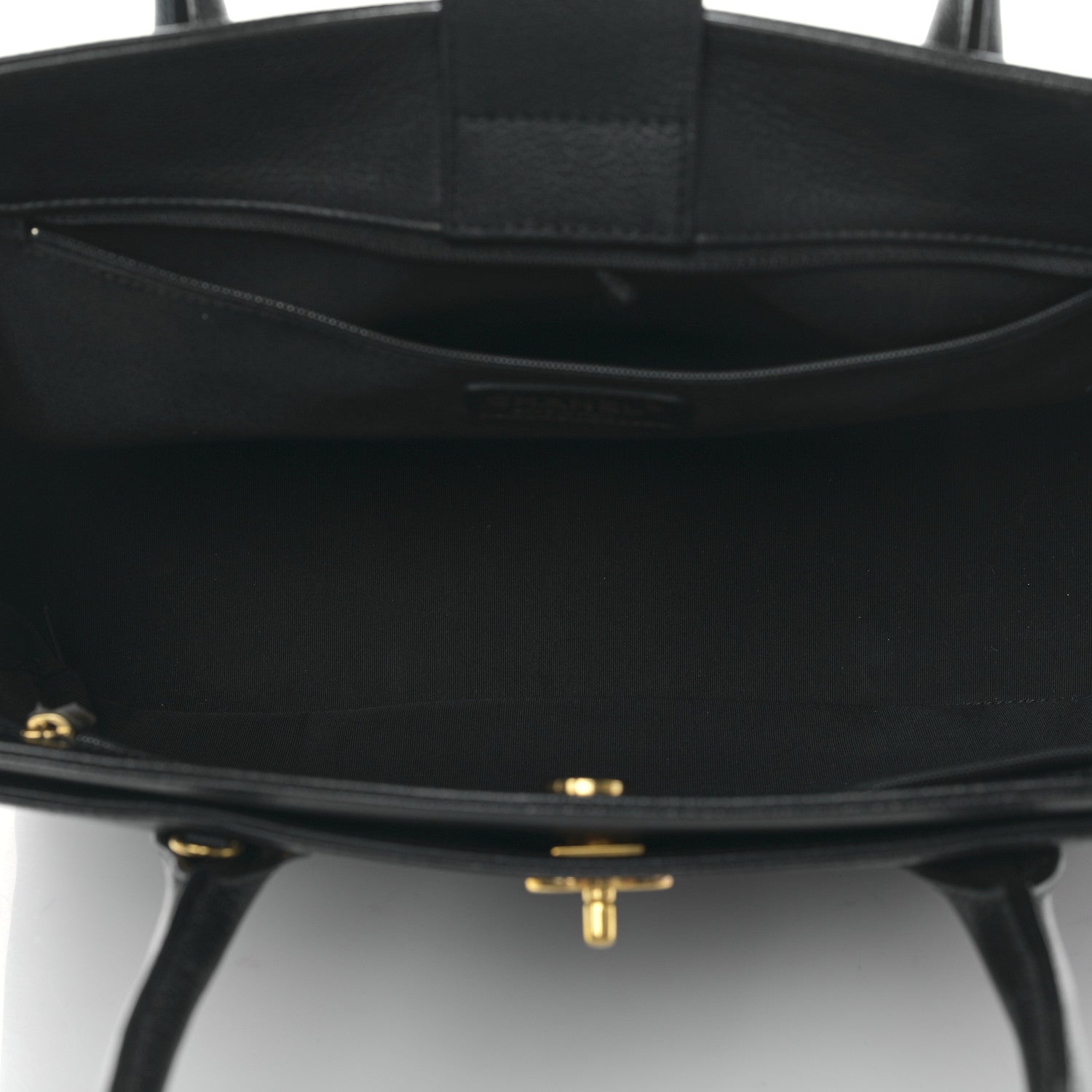Chanel Calfskin Cerf Executive Shopper Tote Black 6 of 11