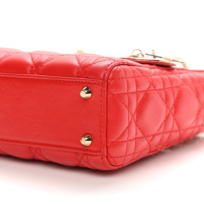 Christian Dior Lambskin Cannage Mini Lady Dior Geranium 20 of 21