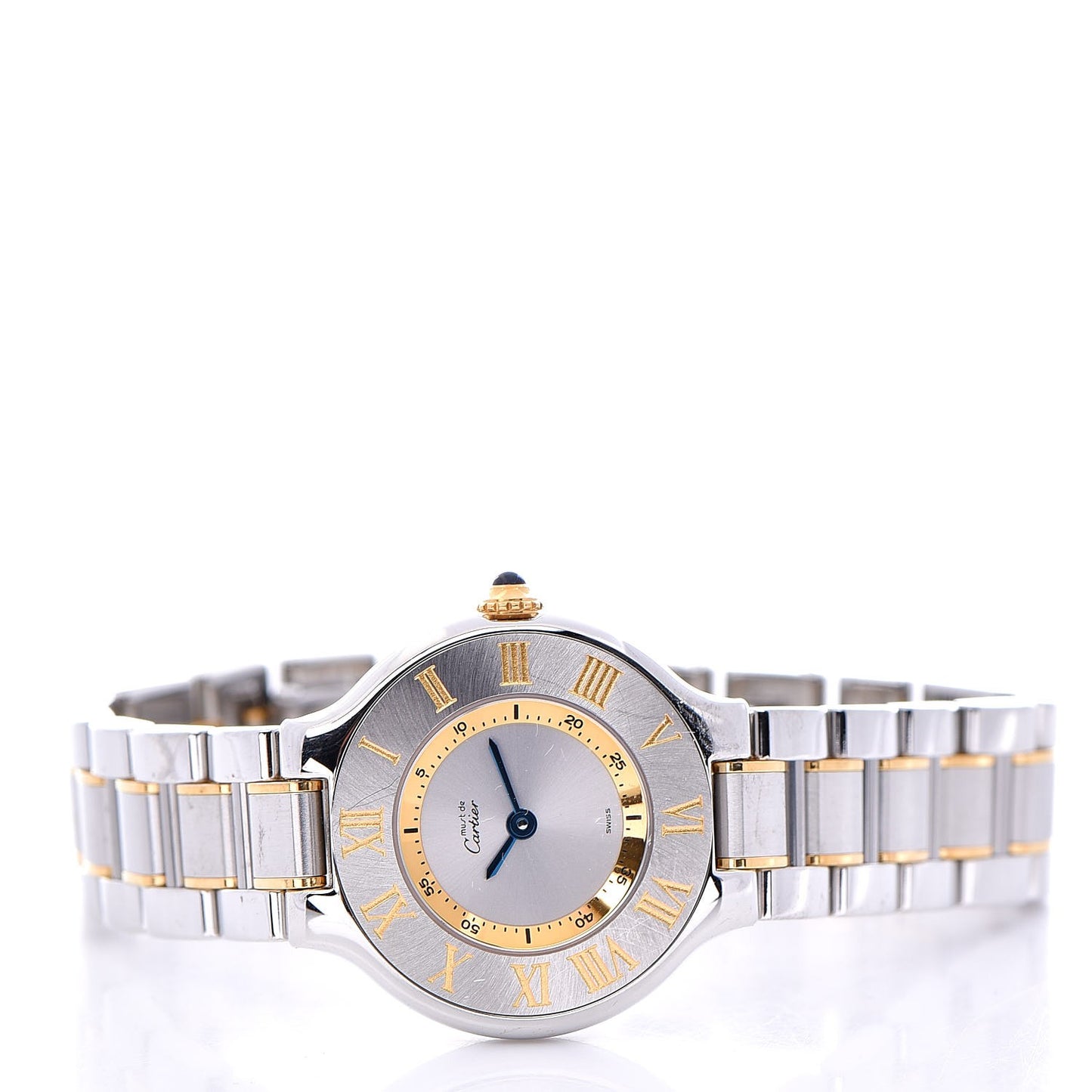 Stainless Steel 18K Yellow Gold 28mm Must De 21 Quartz Watch