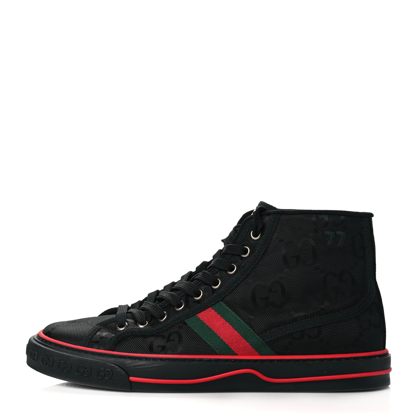 Econyl Nylon Web Monogram Off The Grid Mens 1977 Tennis High Top Sneakers 8 Black