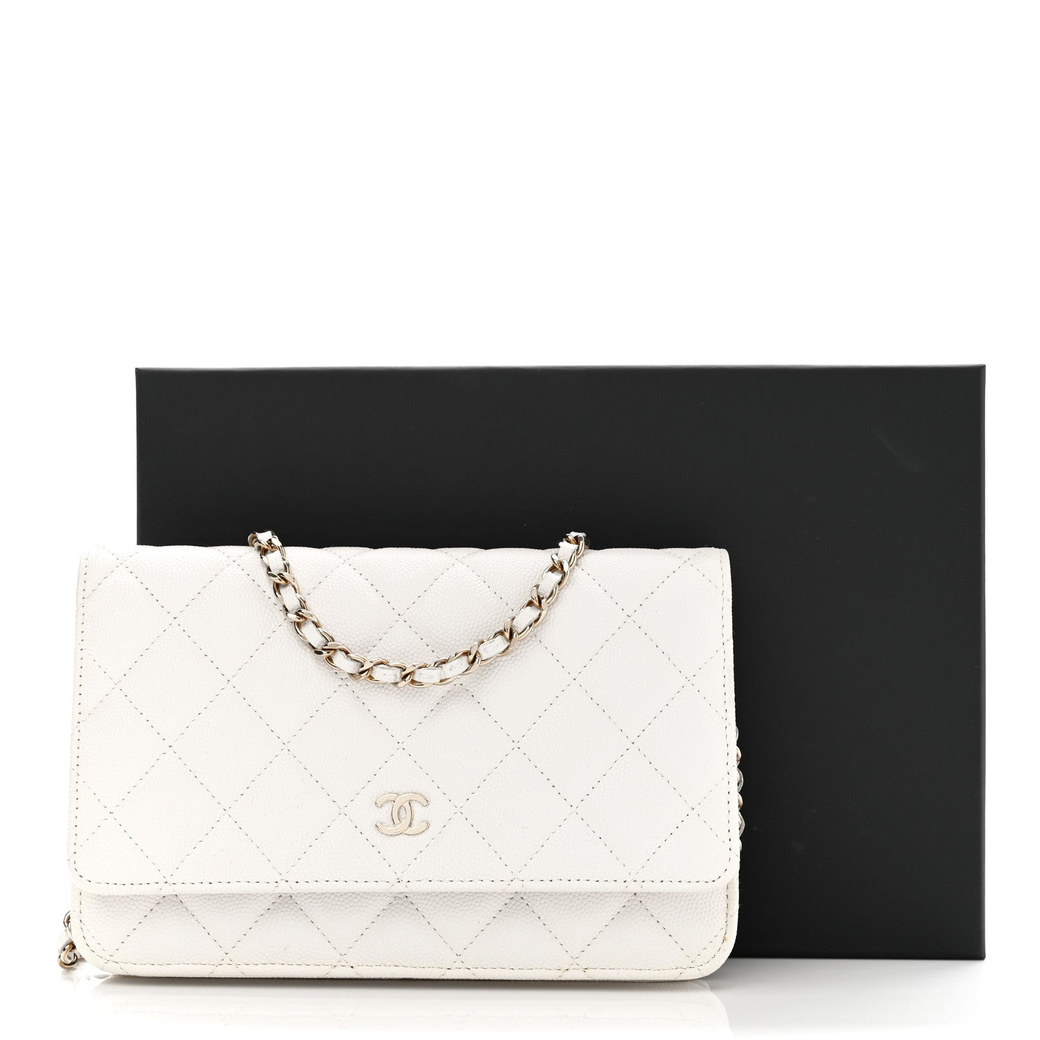 Chanel Caviar Quilted Wallet On Chain WOC White 12 of 12