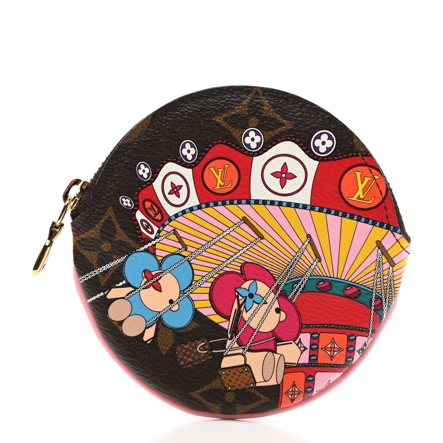 Louis Vuitton Monogram 2020 Christmas Animation Swing Ride Round Coin Purse Pink Poppy 1 of 7