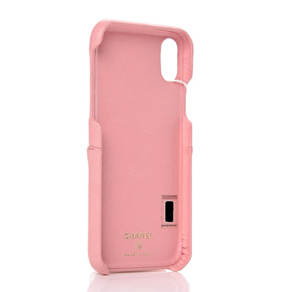 Chanel Lambskin Quilted iPhone X Coco Tech Case Pink 4 of 9