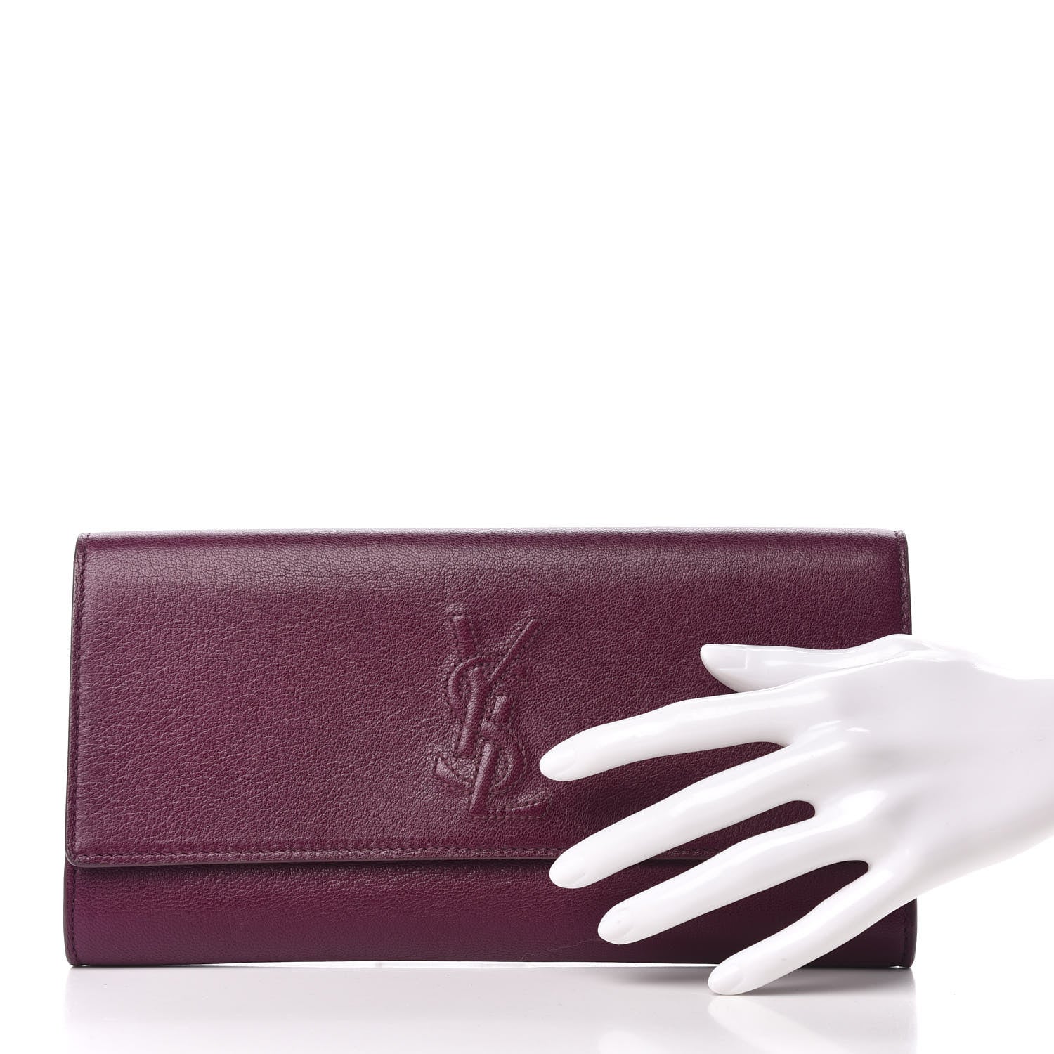 Saint Laurent Calfskin Small Belle De Jour Clutch Purple 2 of 7