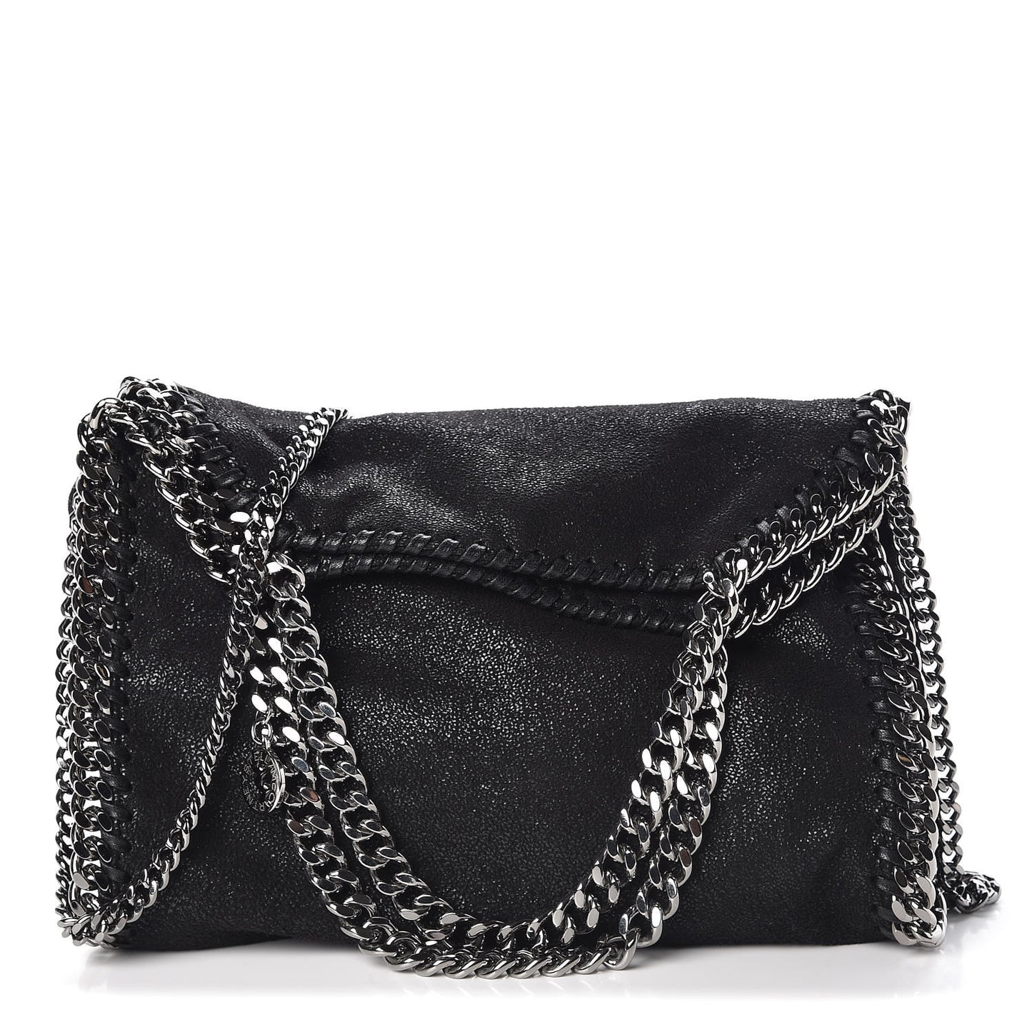 Shaggy Deer Mini Falabella Fold Over Tote Black