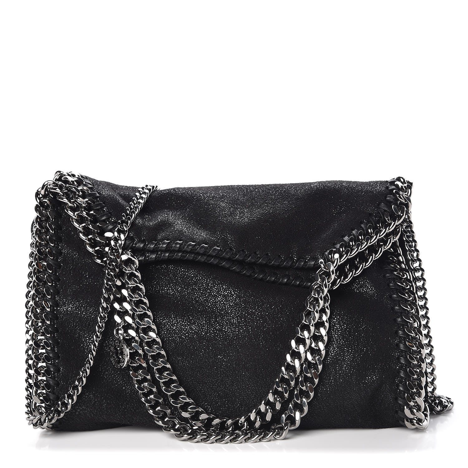 Stella McCartney Shaggy Deer Mini Falabella Fold Over Tote Black 1 of 6