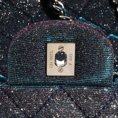 Chanel Iridescent Glitter Fabric Jumbo Single Flap Multicolor 6 of 9