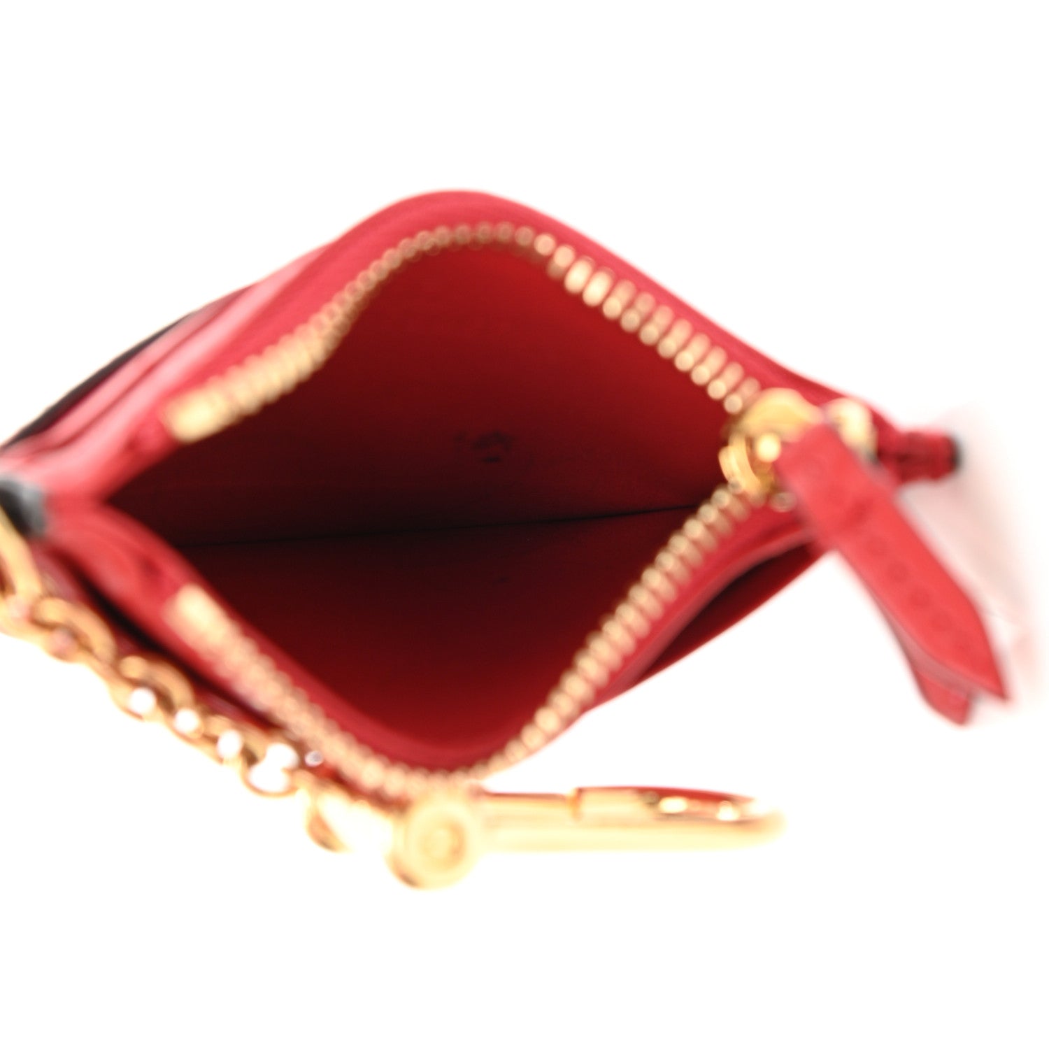 Gucci GG Supreme Monogram Apple Key Coin Case Card Holder Beige Multicolor Lobster Red 5 of 6