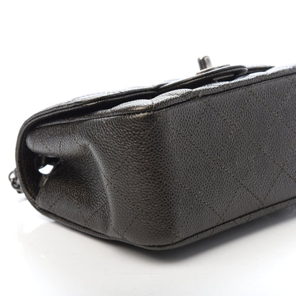 Chanel Metallic Caviar Quilted Mini Square Flap Dark Charcoal 8 of 9