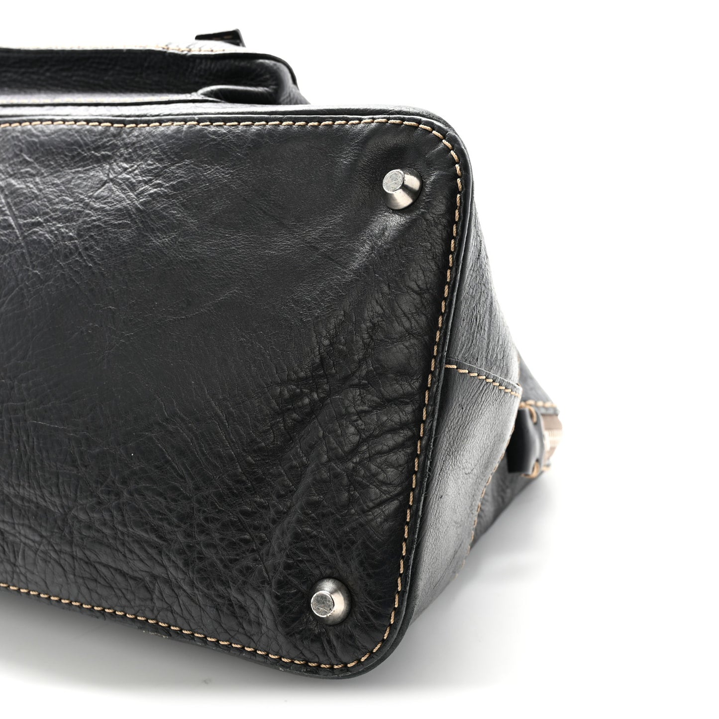 Calfskin Edith Dome Bowler Black