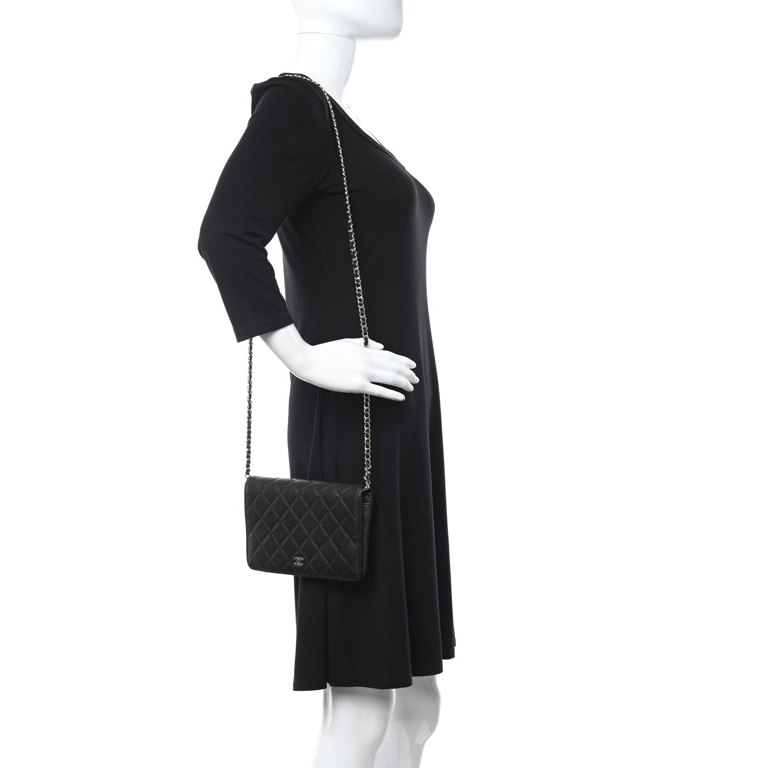 Chanel Caviar Quilted Clutch With Chain Black 2 of 11