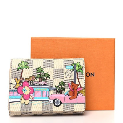 Louis Vuitton Damier Azur 2021 Christmas Animation Hollywood Victorine Wallet Fuchsia 9 of 9