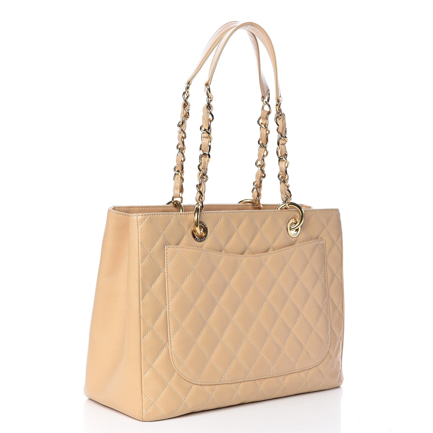 Caviar Quilted Grand Shopping Tote GST Beige Clair