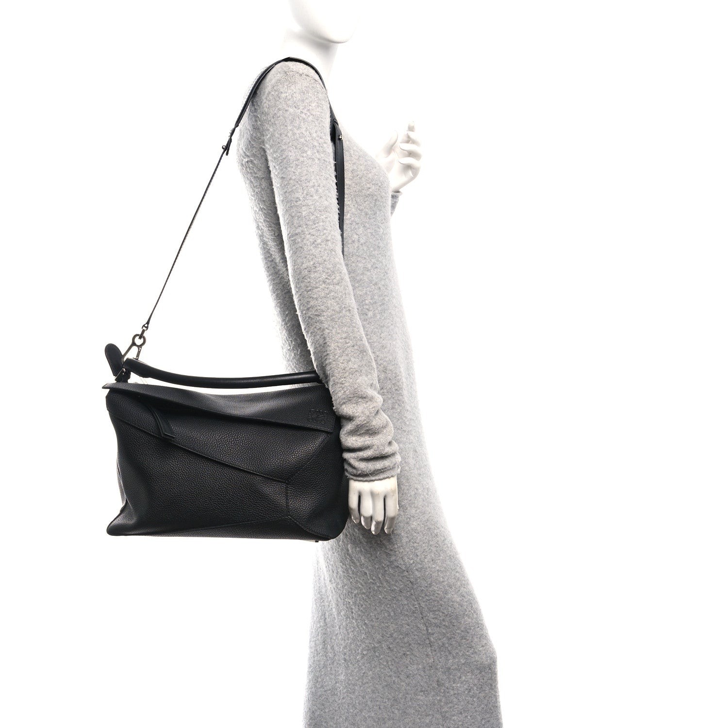 Loewe Grained Calfskin Large Puzzle Edge Bag Black 2 of 9