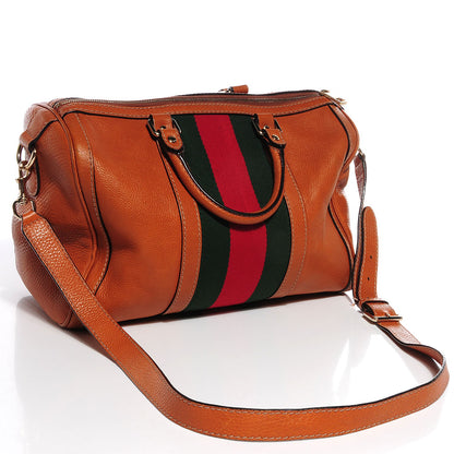 Gucci Leather Vintage Web Medium Boston Tobacco 3 of 9