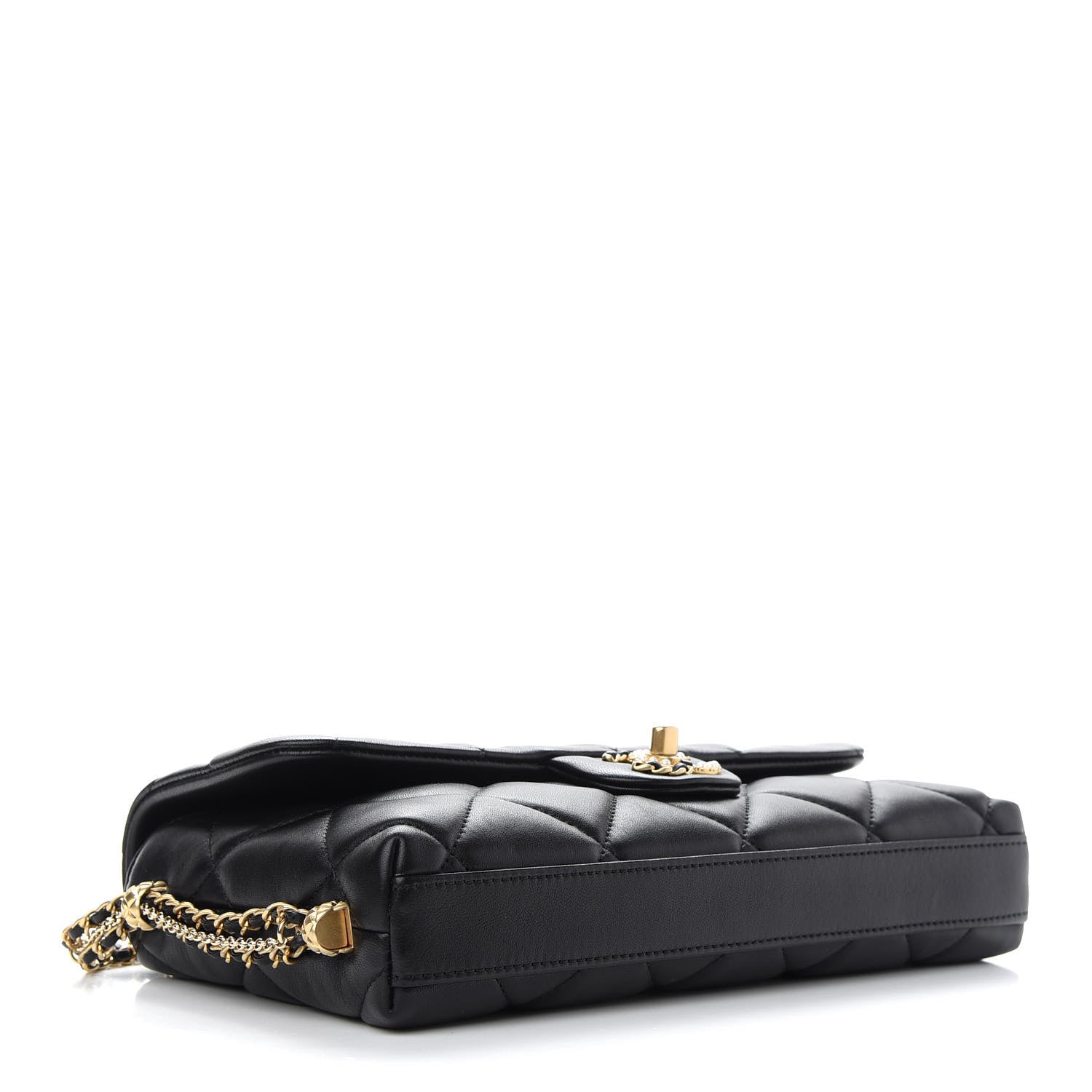 Chanel Lambskin Quilted Crush On Chains Flap Bag Black 4 of 9