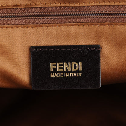 Fendi Canvas Quilted FF Chain Roll Tote Ivory 6 of 7
