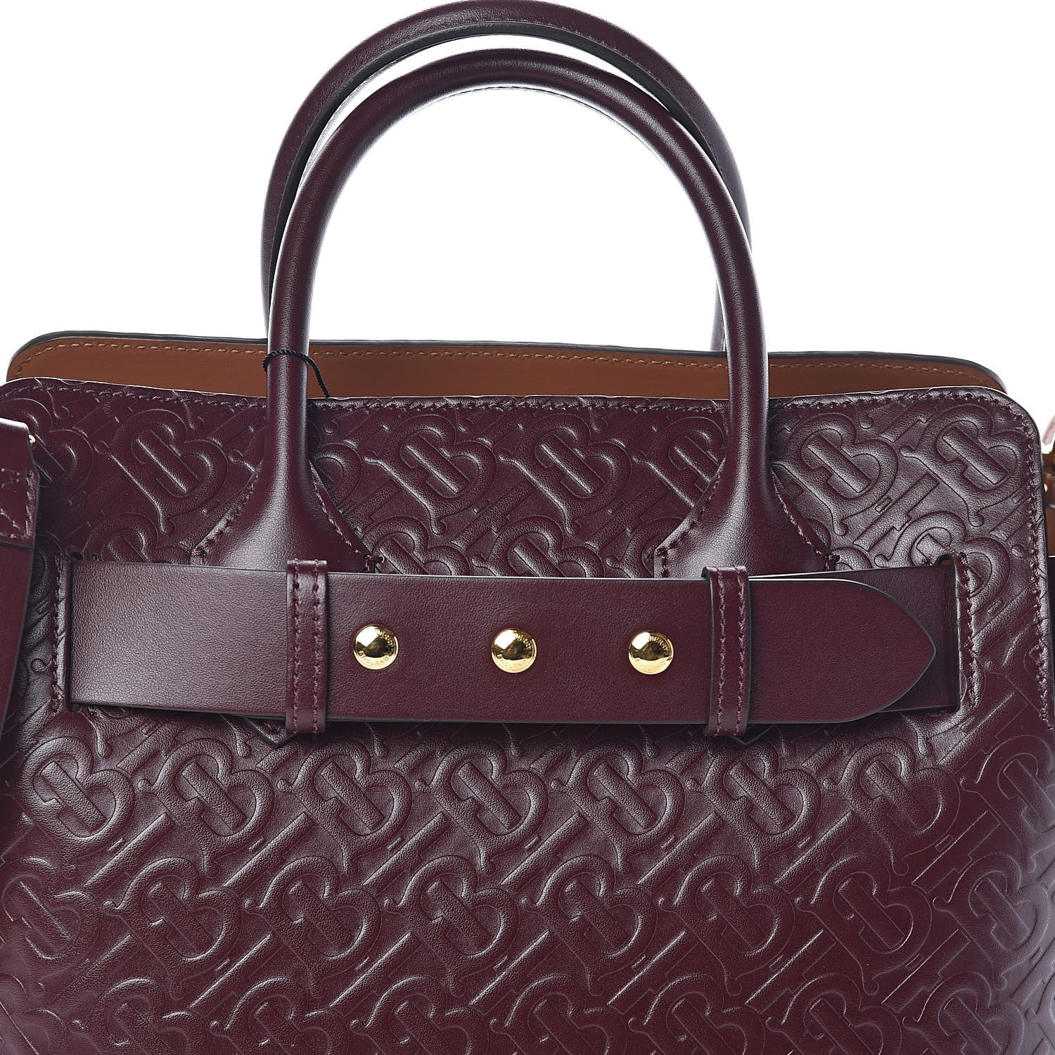 Burberry Calfskin Embossed Monogram Small Belt Bag Oxblood 8 of 10