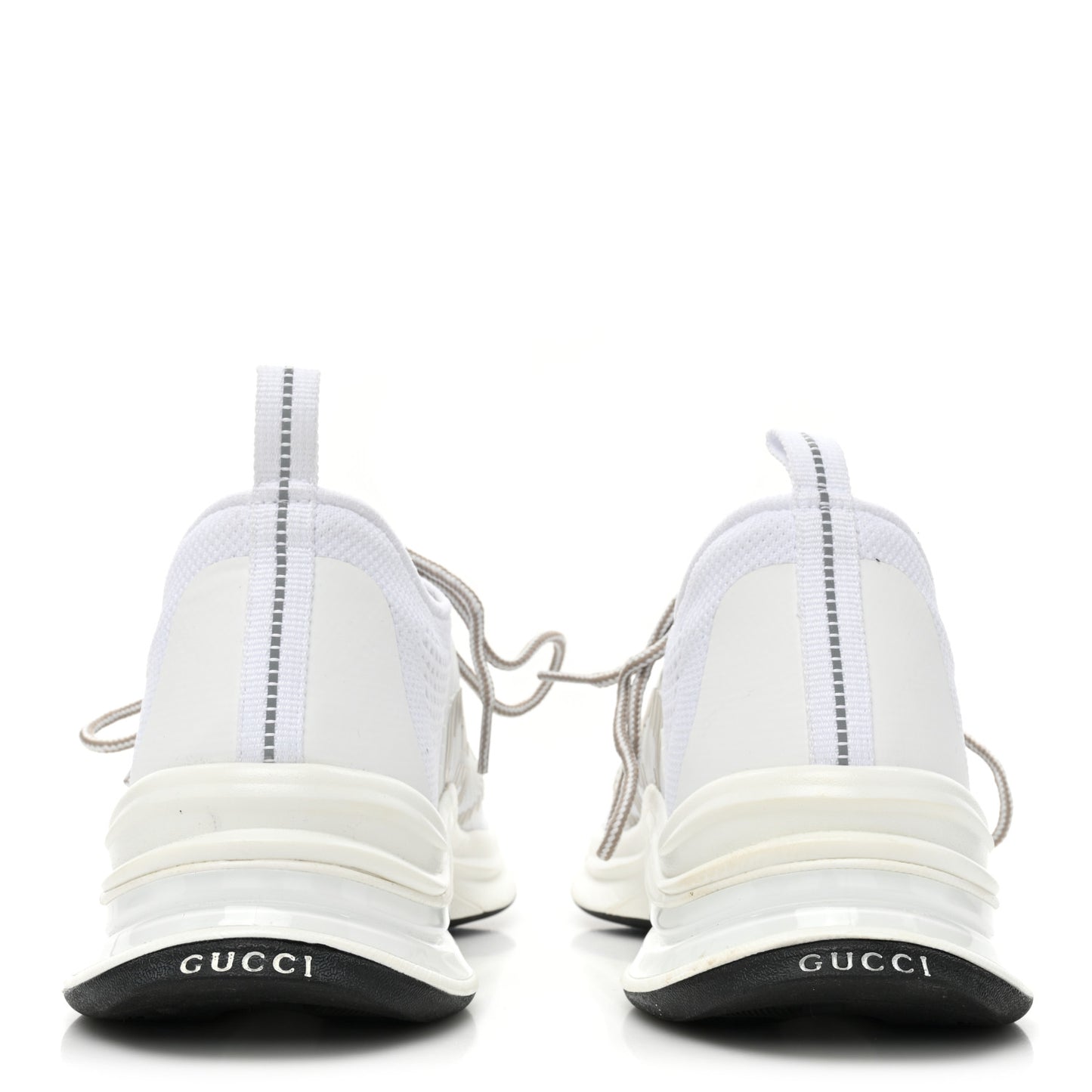Technical Knit Fabric Waves Mens Gucci Run Sneakers 8.5 Great White Thunder