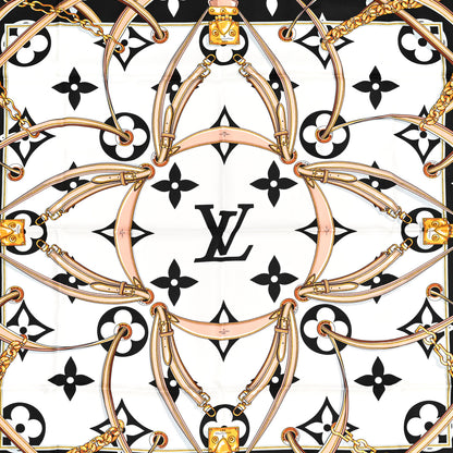 Louis Vuitton Silk Monogram Ultimate Square 90 Scarf Black 3 of 4