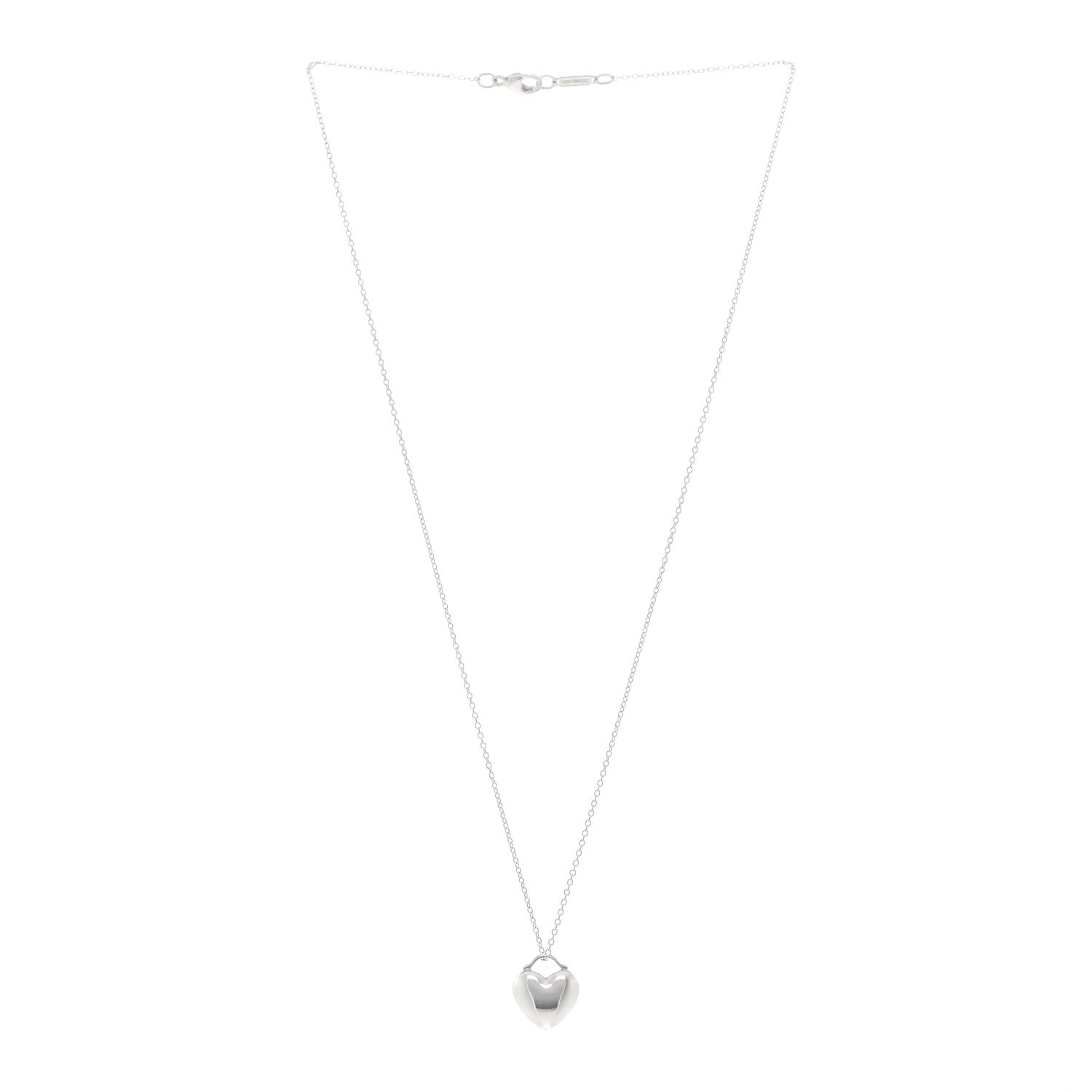 Tiffany Sterling Silver Heart Pendant Necklace 3 of 4