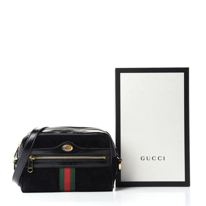 Gucci Suede Patent Web Mini Ophidia Shoulder Bag Black 11 of 11