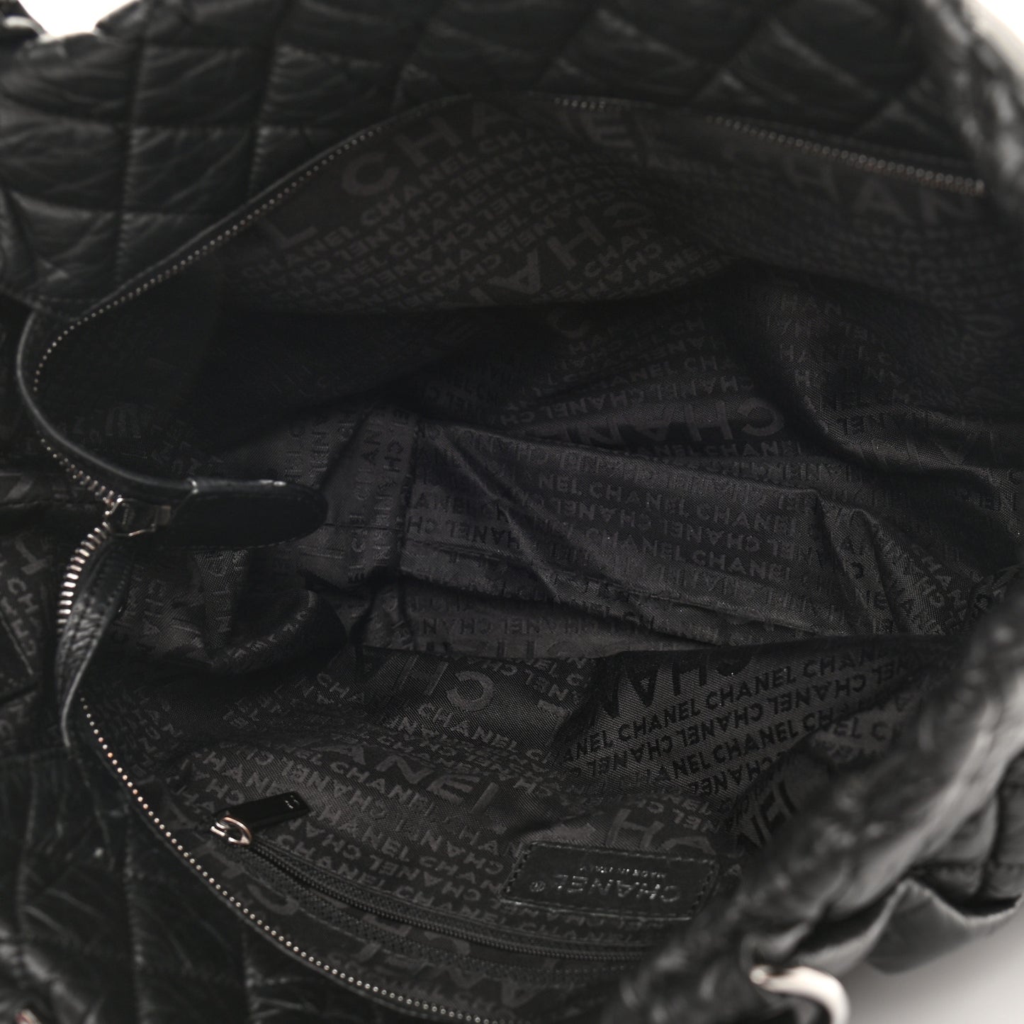 Distressed Lambskin Vintage Ligne Lady Braid Tote Black