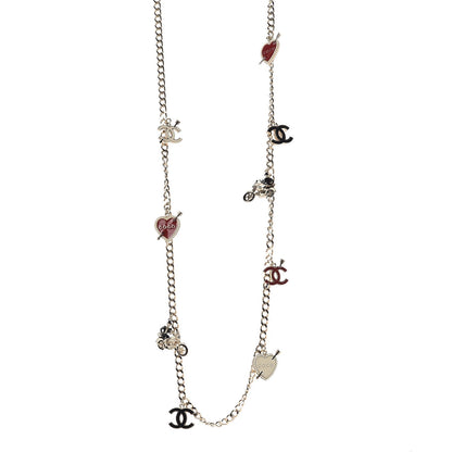 Chanel Enamel Charm CC Long Necklace Gold 1 of 5