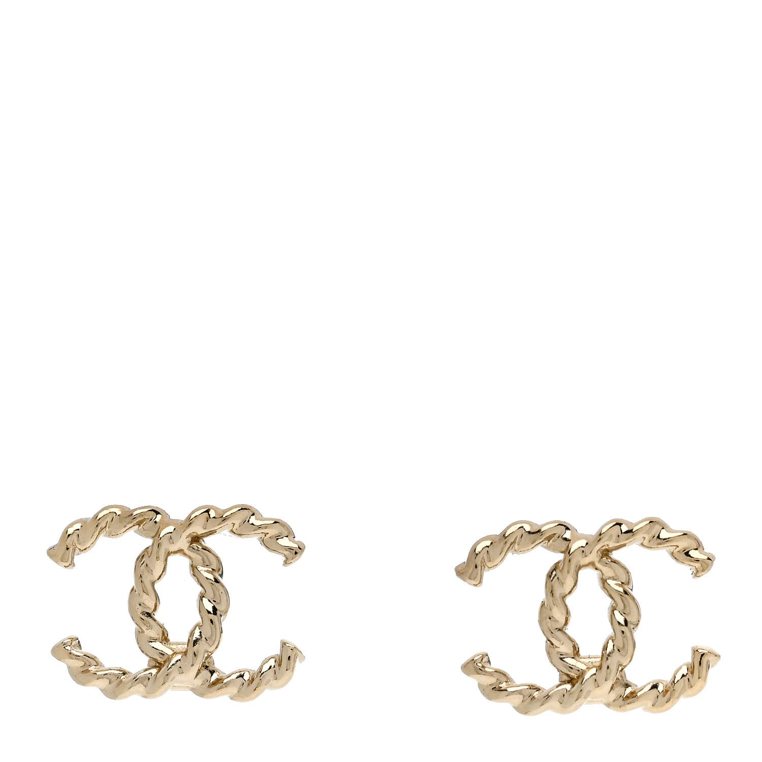 Chanel Twisted CC Earrings Light Gold 1 of 5