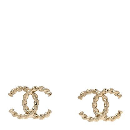 Chanel Twisted CC Earrings Light Gold 1 of 5