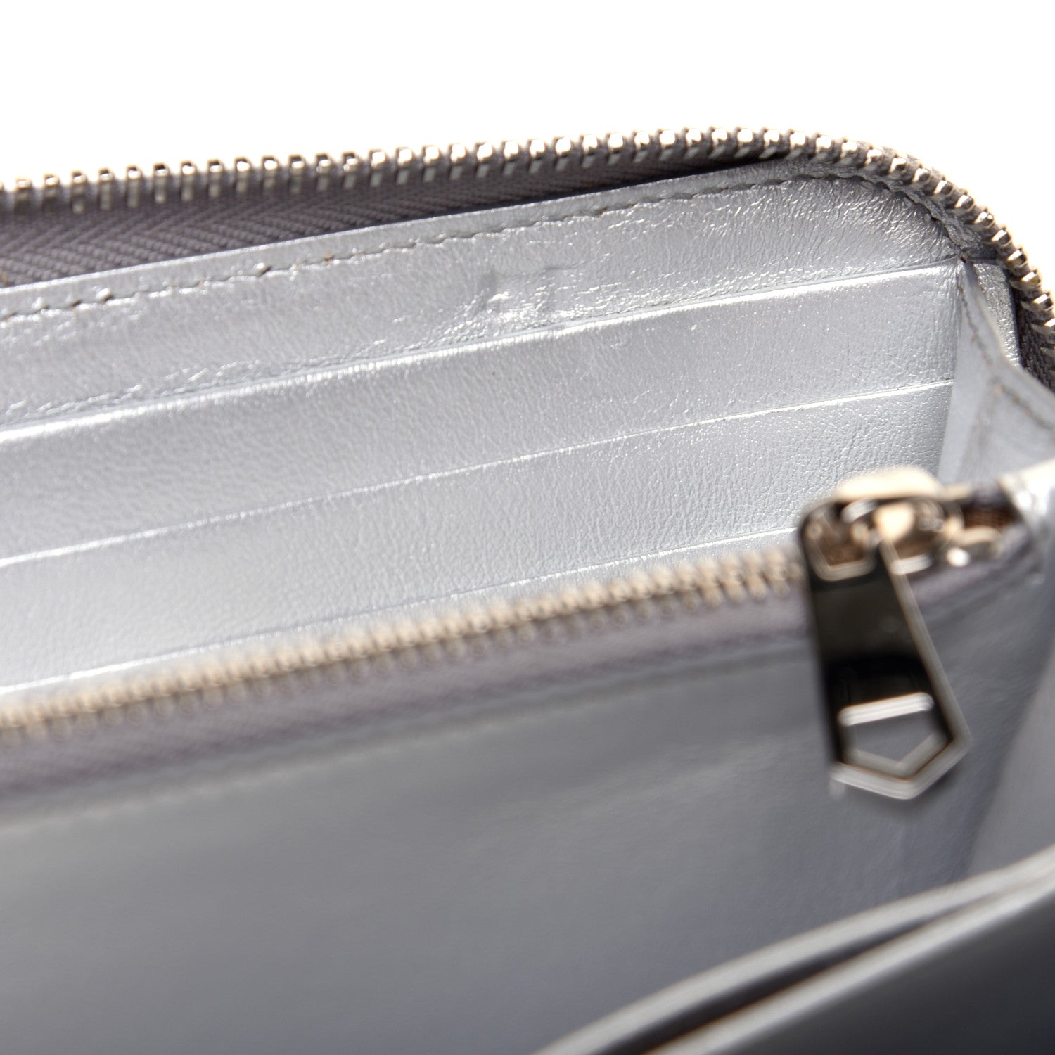 Givenchy Metallic Sugar Goatskin Pandora Zip Around Wallet Silver 9 of 10