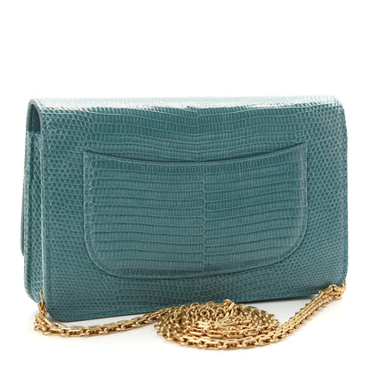 Chanel Lizard Reissue Wallet on Chain WOC Green 3 of 10