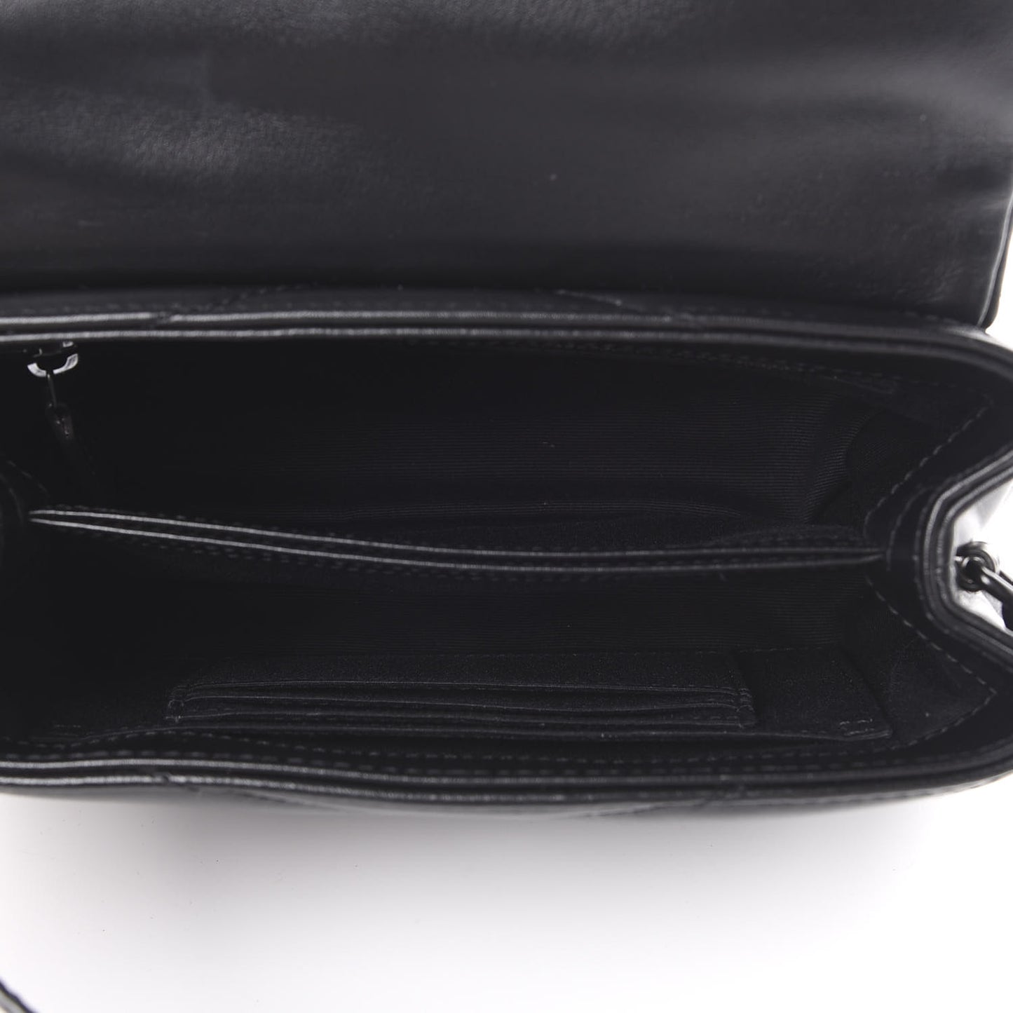 Calfskin Y Quilted Monogram Toy Loulou Crossbody Bag Black