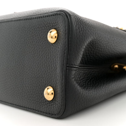 Louis Vuitton Taurillon Mechanical Flowers Smile Capucines PM Black 9 of 12