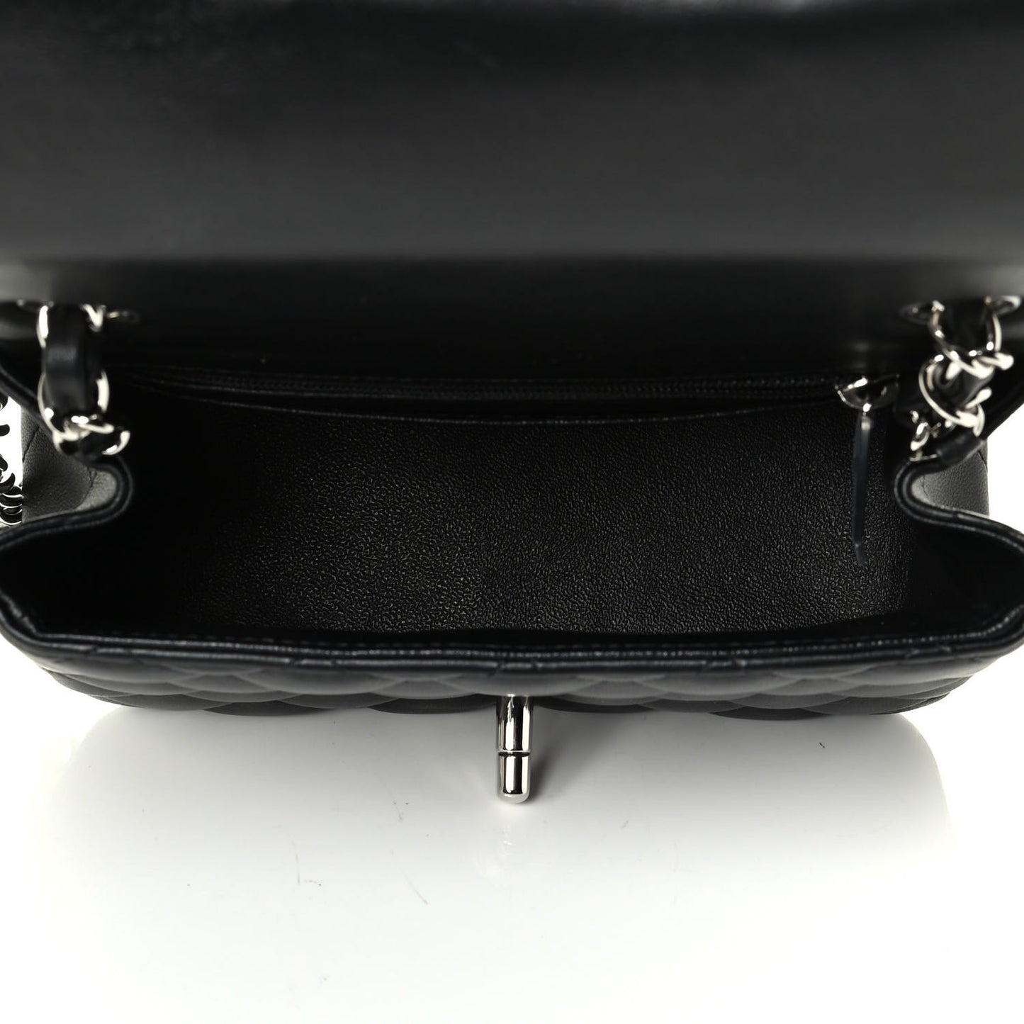 Lambskin Quilted Mini Square Flap Black