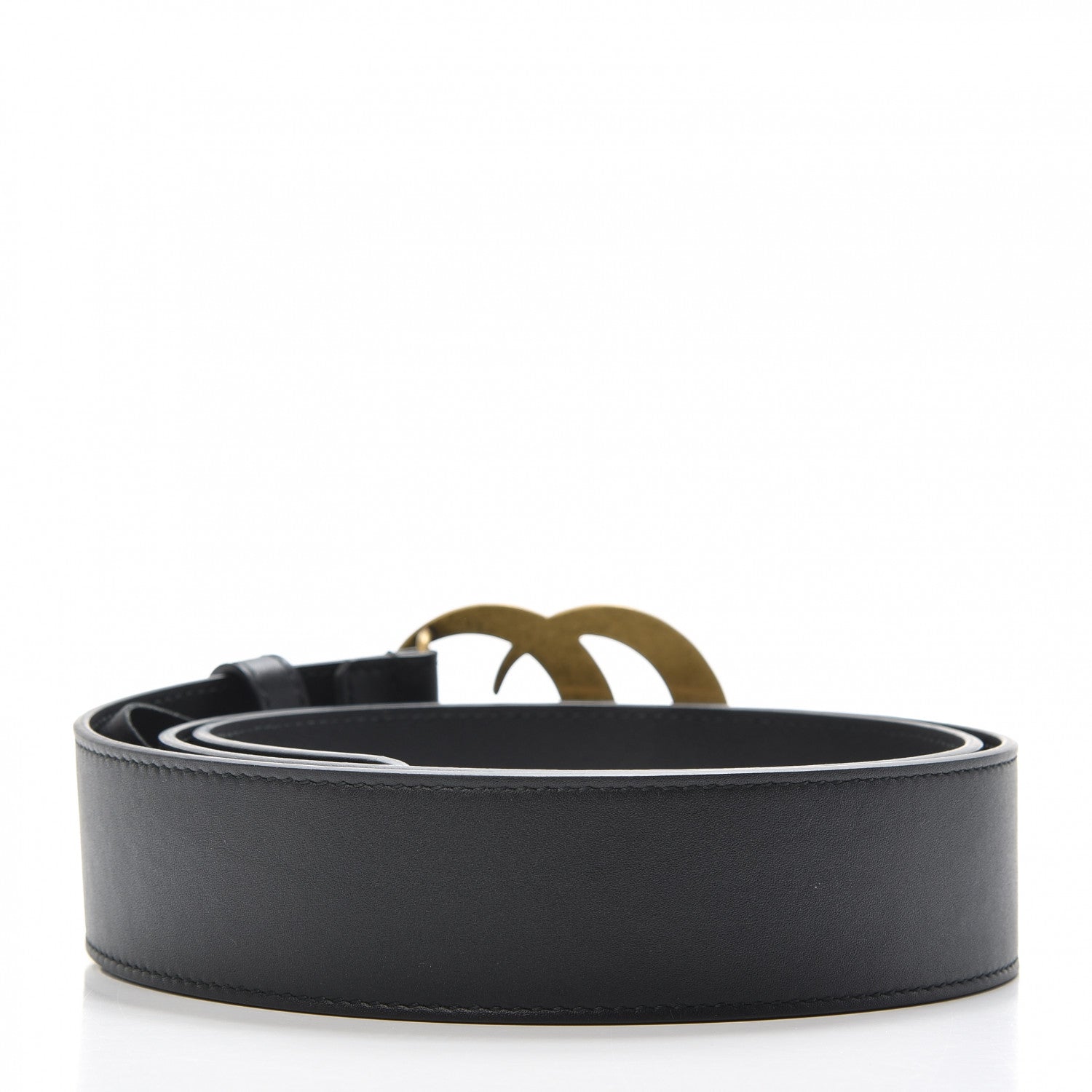 Gucci Moon Calfskin Pearl Double G 40mm Belt 110 44 Black Cream 2 of 6