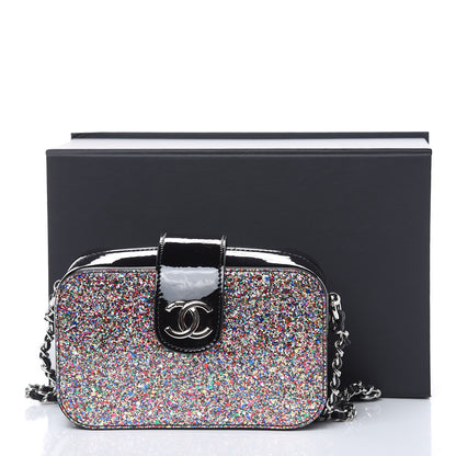 Chanel Glitter Patent Camera Case Multicolor Black 10 of 10