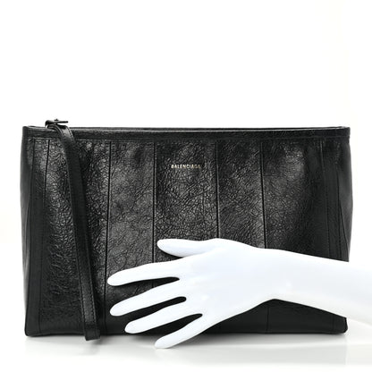 Balenciaga Agneau Arena Large Barbes Z Pouch with Handle Black 2 of 7