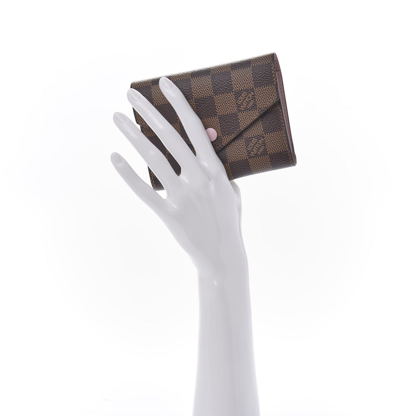 Damier Ebene Victorine Wallet Rose Ballerine