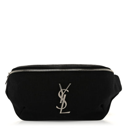 Saint Laurent Canvas Monogram Belt Bag Black 1 of 10